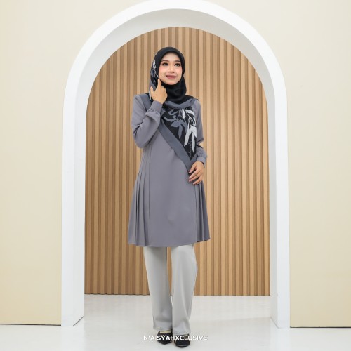 Blouse Seri Seroja-Grey