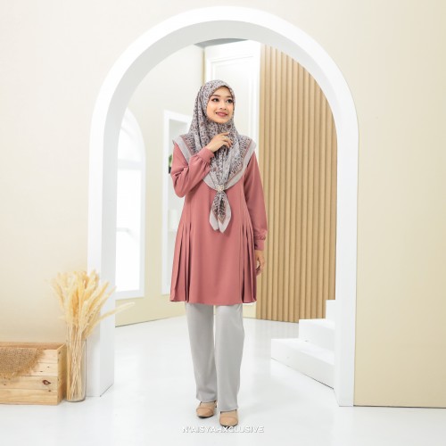 Blouse Seri Seroja-Dark Peach