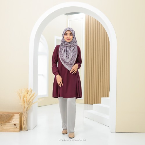 Blouse Seri Seroja-Burgundy