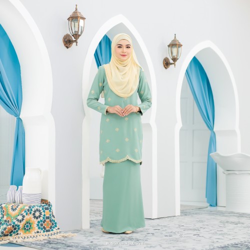 Kurung Seroja - Dusty Mint