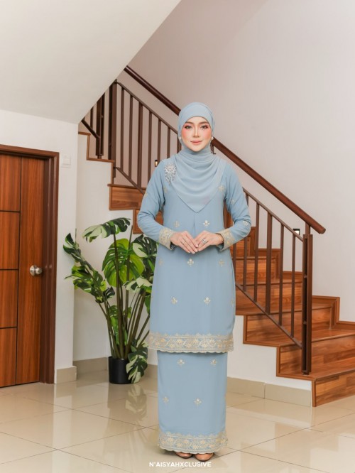 Kurung Aleena - Ash Blue Kurung Aleena - Ash Blue