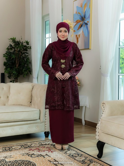 Kebaya imane - Burgundy Kebaya imane - Burgundy