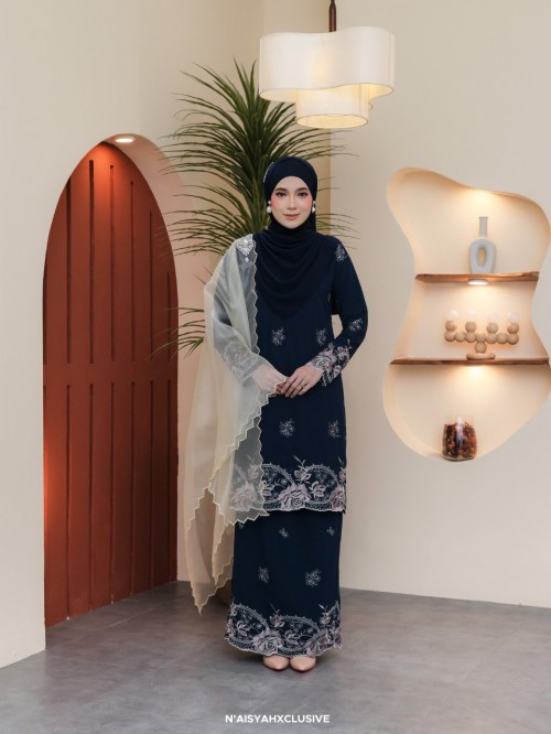Kurung Mawar - Navy Blue Kurung Mawar - Navy Blue