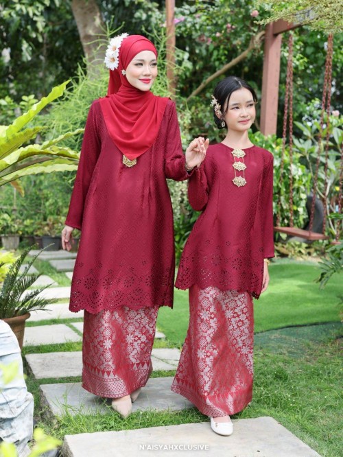 Kurung Qaseh Kids - Red Wine (8-12)