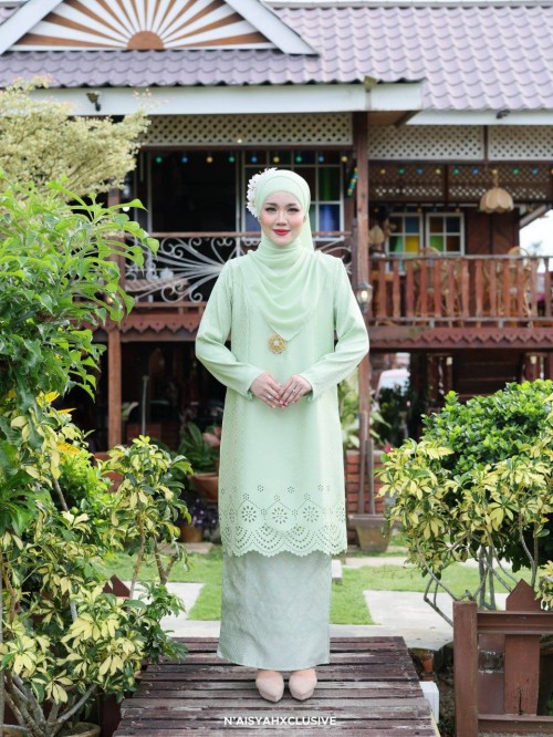 Kurung Qaseh - Mint green