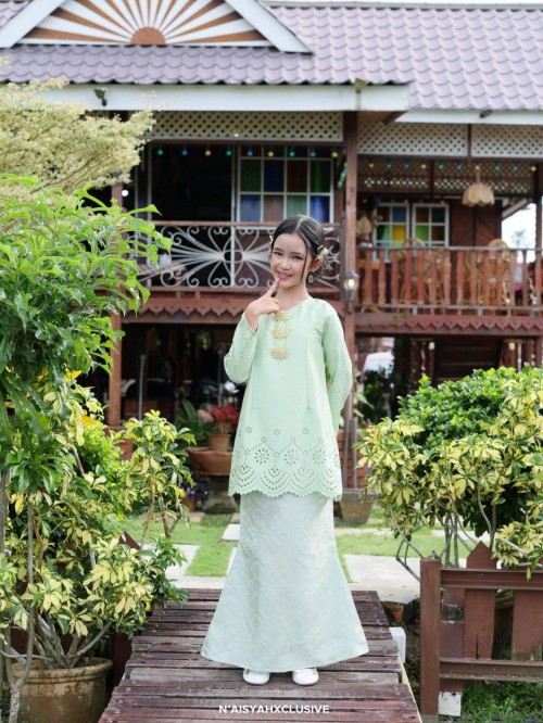 Kurung Qaseh Kids - Soft Mint (4-6)