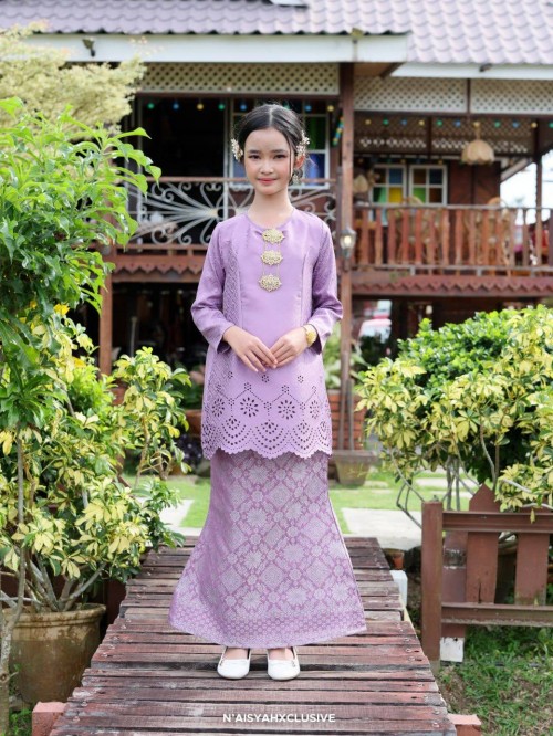 Kurung Qaseh Kids - Dusty Purple (4-6)