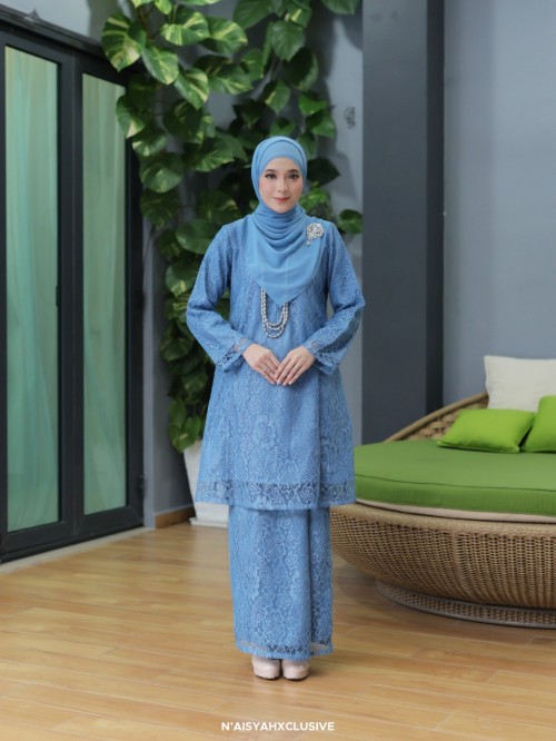 Kurung Lunara - Ash Blue Kurung Lunara - Ash Blue