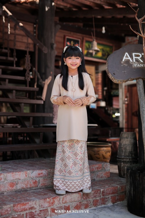 Kurung Aleeya Kids - Light Khaki