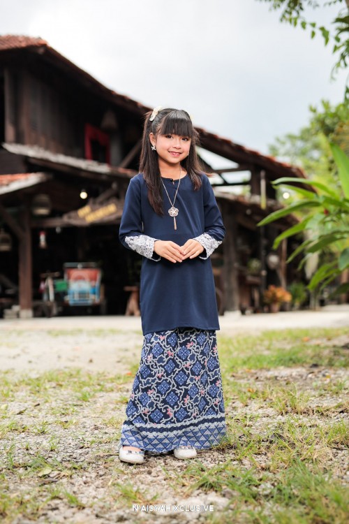 Kurung Aleeya Kids - Navy Blue
