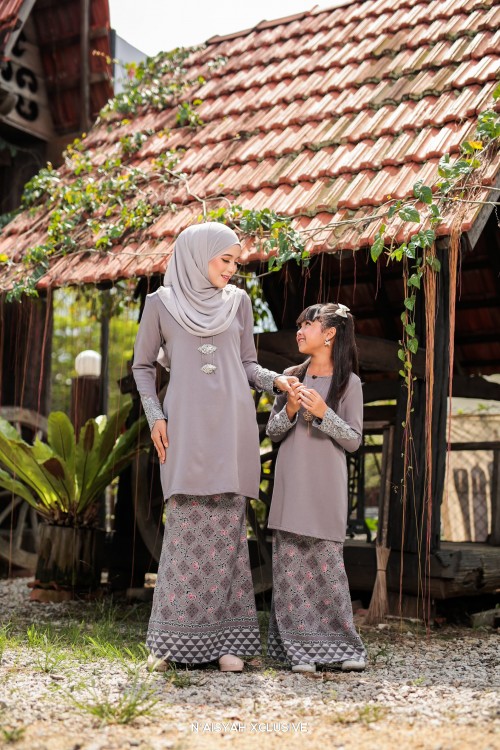 Kurung Aleeya Kids - Grey