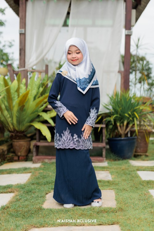 Kurung Jasmine Kids - Navy Blue