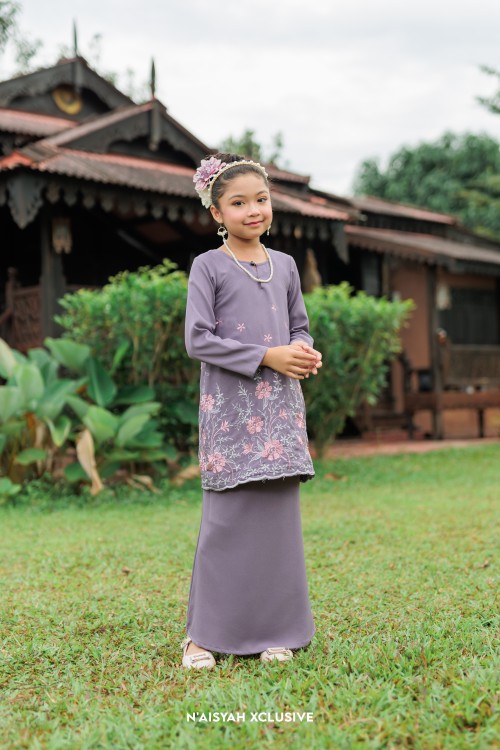 Kurung Azeera Kids - Dark Lavender