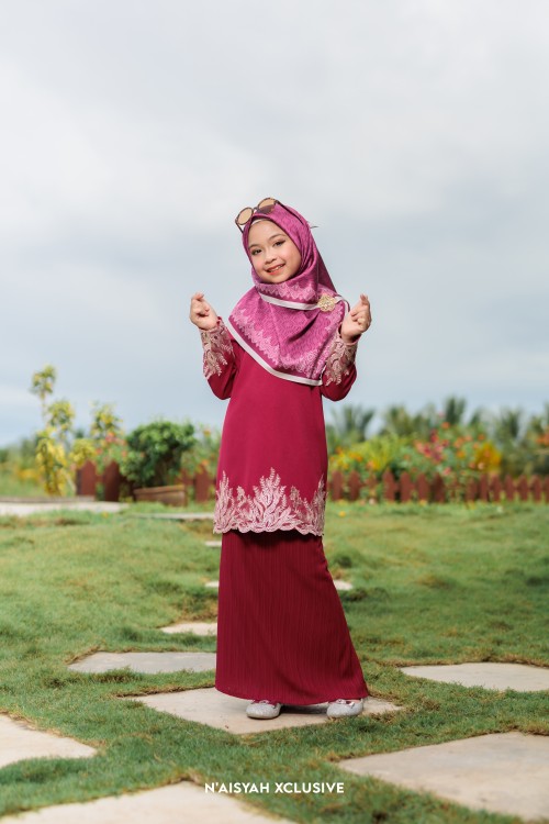 Kurung Jasmine Kids - Redwine