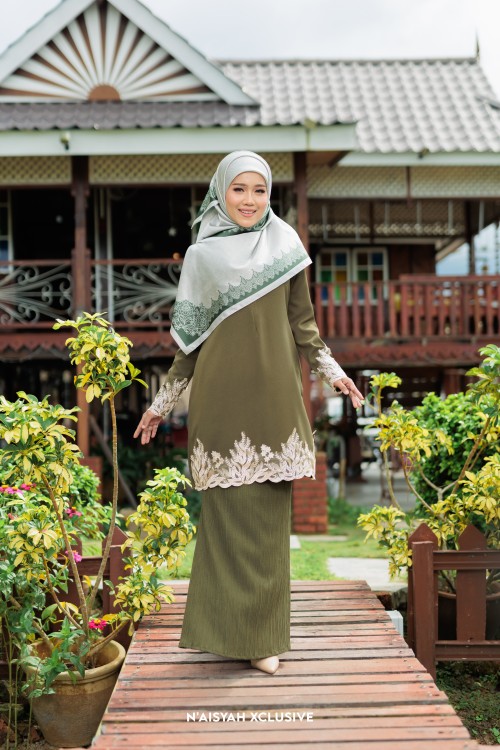 Kurung Jasmine - Dark Olive