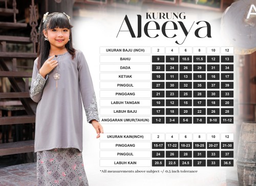 Kurung Aleeya Kids - Light Olive
