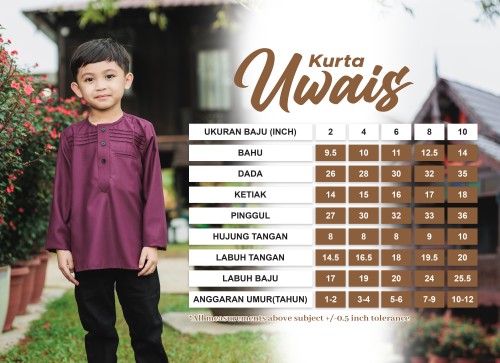 Kurta Uwais Kids - Dark Purple