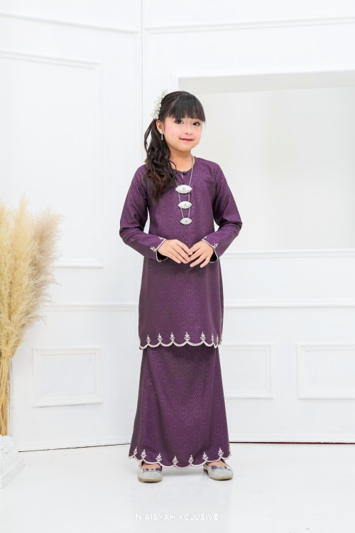 Kurung Zahara Kids - Dark Purple