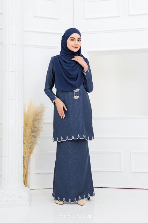 Kurung Zahara - Navy Blue