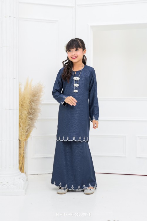 Kurung Zahara Kids - Navy Blue