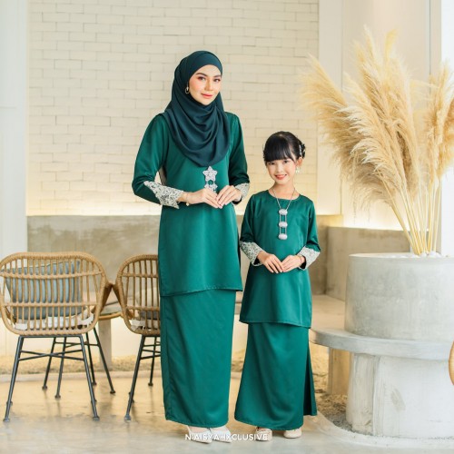 Kurung Asiah Kids - Emerald Green