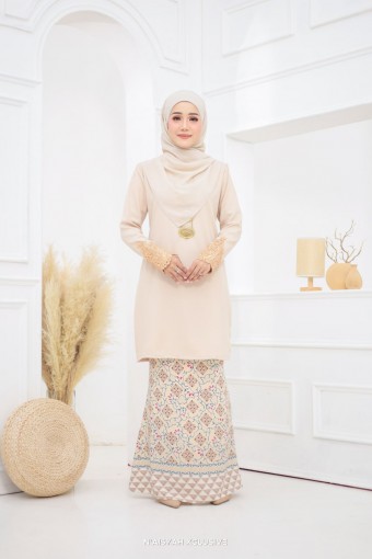 Kurung Aleeya Dewasa - Light Khaki