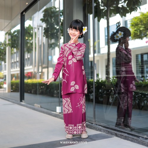Kurung Fateema Kids - Burgandy