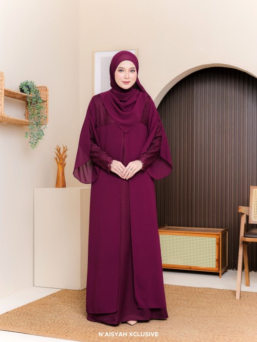 Jubah Inshira - Burgundy