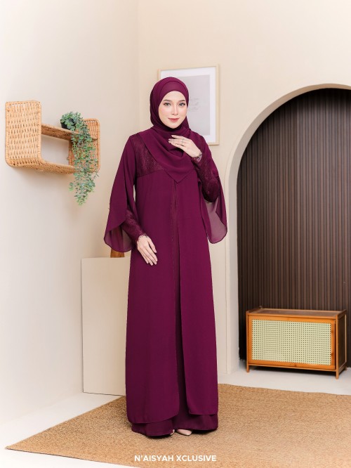 Jubah Inshira - Burgundy