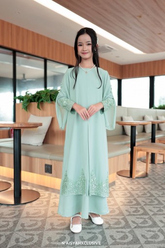 Jubah Najla Kids - Soft Mint