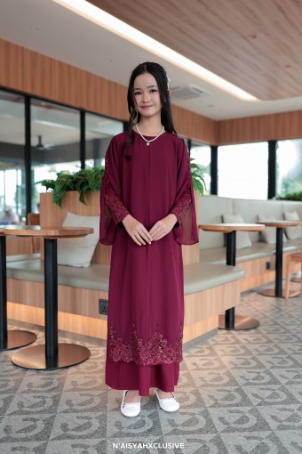 Jubah Najla Kids - Maroon