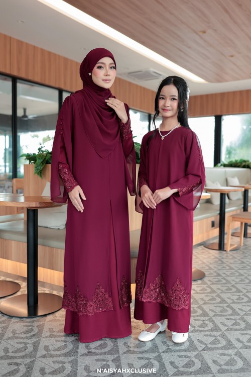 Jubah Najla - Maroon