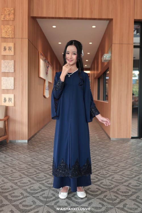 Jubah Najla Kids - Navy Blue
