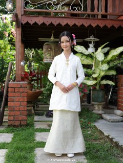 Kebaya Melor Kids - Cream (4-6)