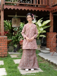 Kebaya Melor Kids - Brown (4-6)