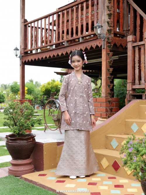 Kebaya Melor Kids - Mocha (4-6)