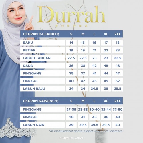 Kurung Durrah - Dusty Blue