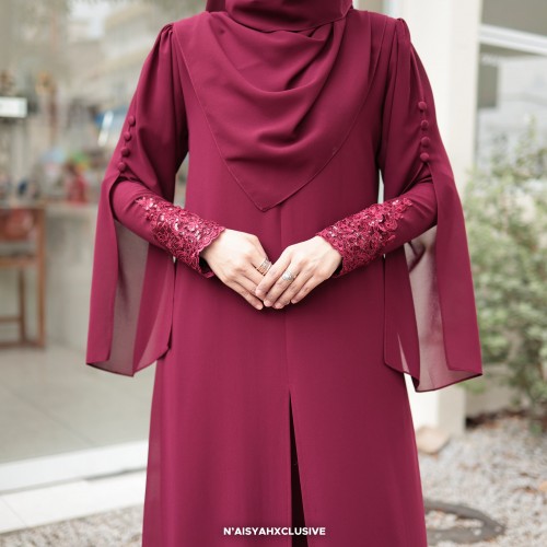 Jubah Najla - Maroon