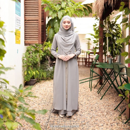 Jubah Dalisha - Ash Grey