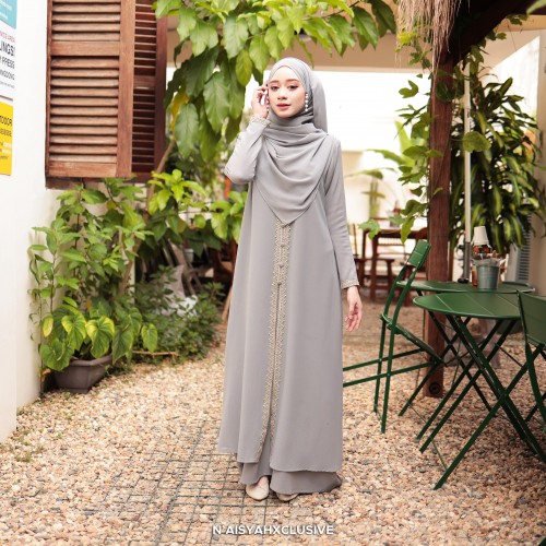 Jubah Dalisha - Ash Grey