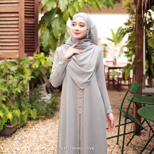 Jubah Dalisha - Ash Grey