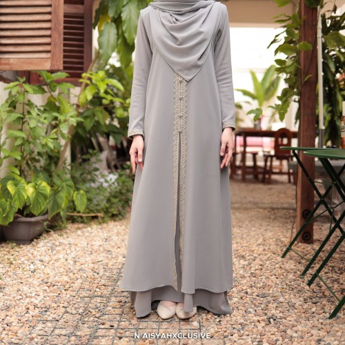 Jubah Dalisha - Ash Grey