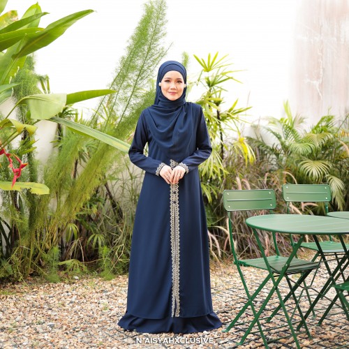 Jubah Dalisha - Navy Blue