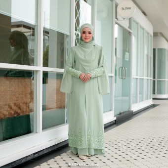 Jubah Najla - Soft Mint  Jubah Najla - Soft Mint