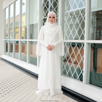 Jubah Najla - White  Jubah Najla - White