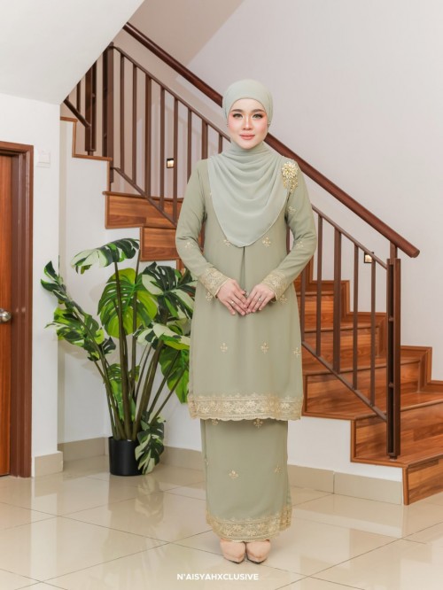 Kurung Aleena - Sage Green Kurung Aleena - Sage Green