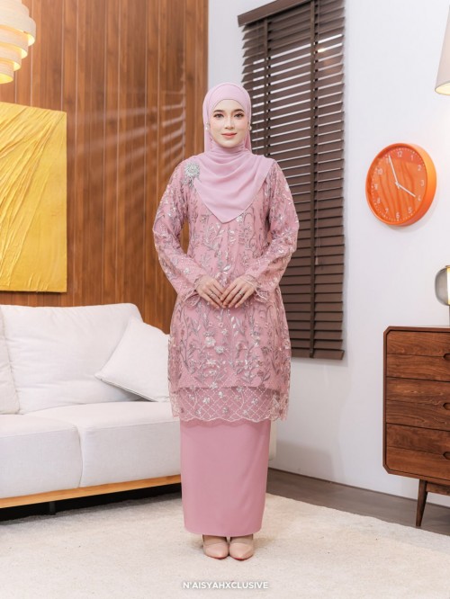 Kurung Tiara- Dusty Rose Kurung Tiara- Dusty Rose