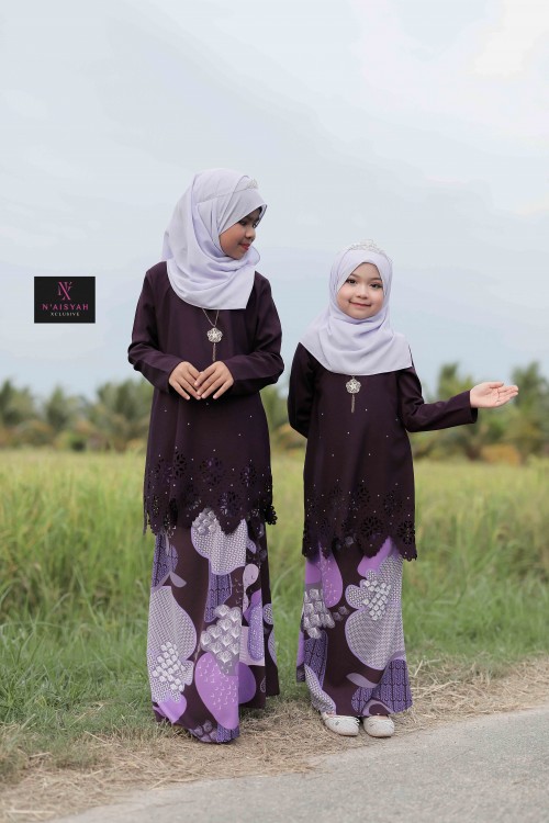 Tun Aminah Kids - Dark Purple  (6-10)