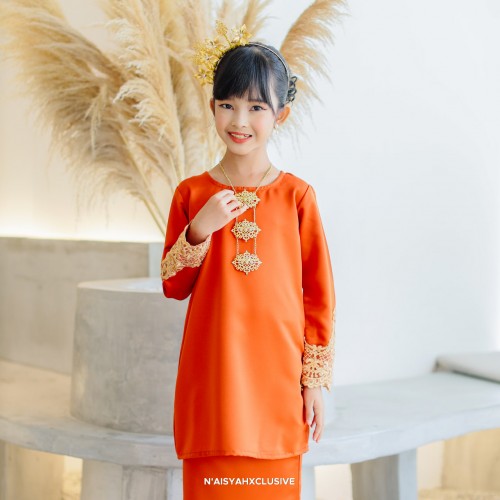Kurung Asiah Kids - Orange Brick