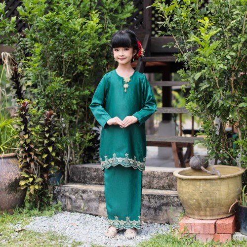 Kurung Khaulah Kids - Emerald Green